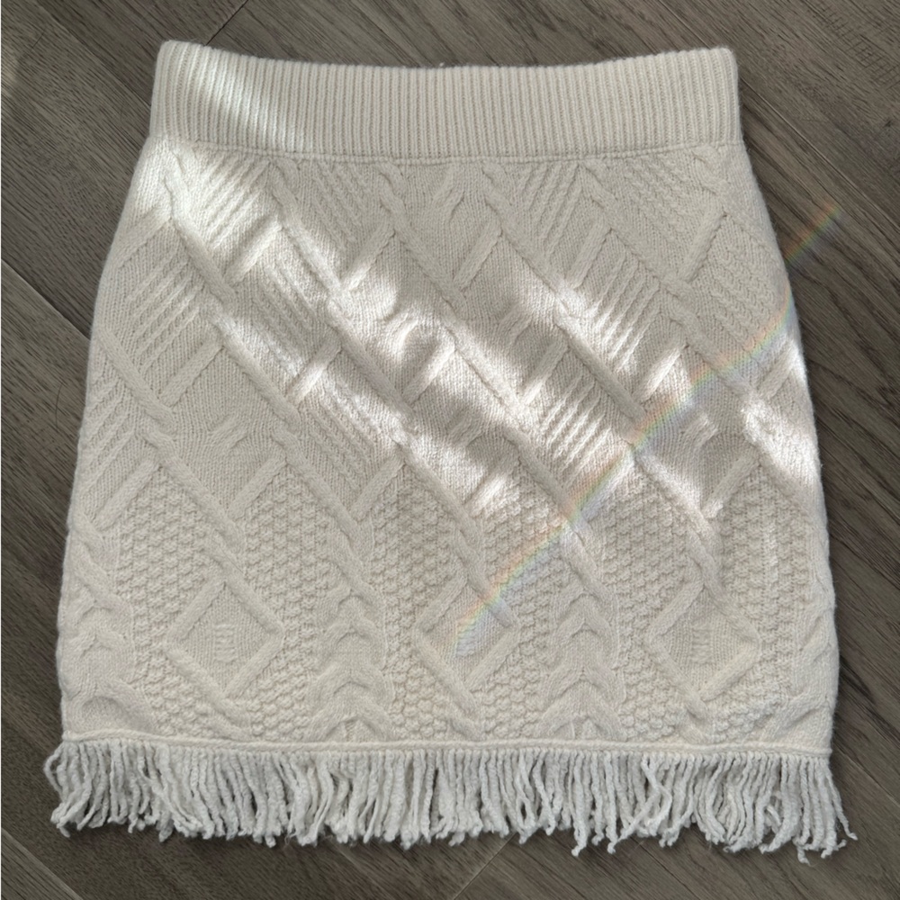 Moon River White Knit Skirt